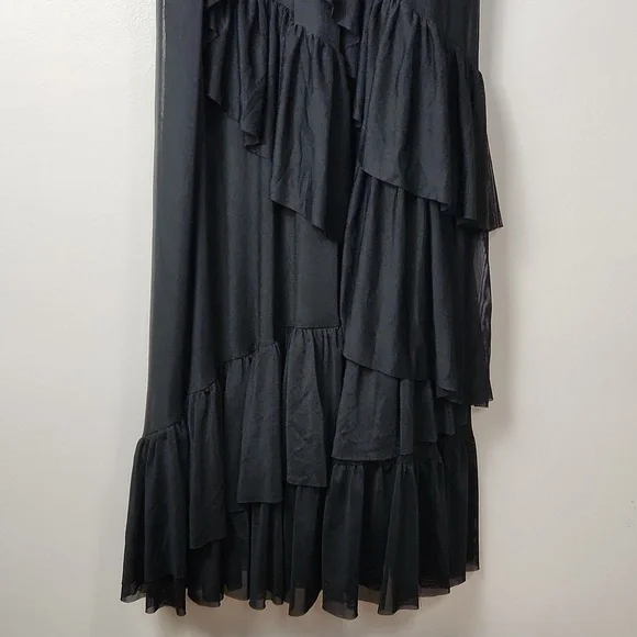 Torrid Midi Mesh Ruffle Black Dress - Picture 6 of 16